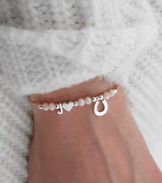 Personalisiertes Armband Hufeisen Silber