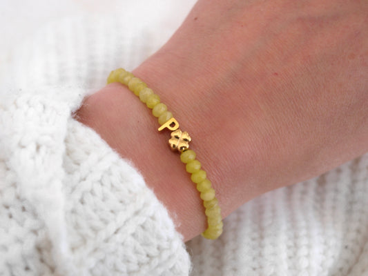 Personalisiertes Perlenarmband Kleeblatt