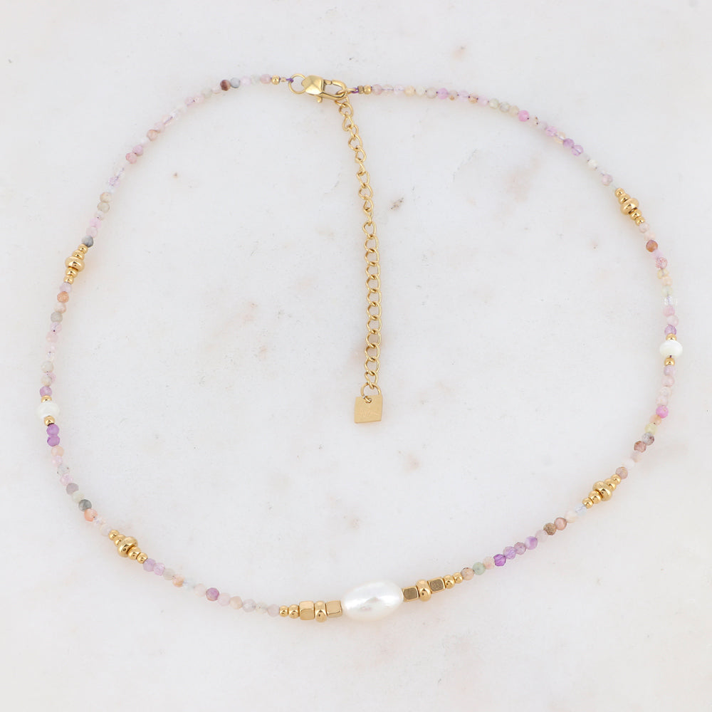 Halskette Pastell Natursteinperlen
