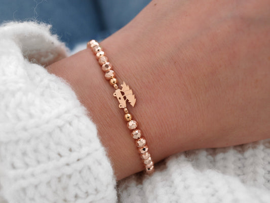 Perlenarmband Weihnachtsauto rosè gold