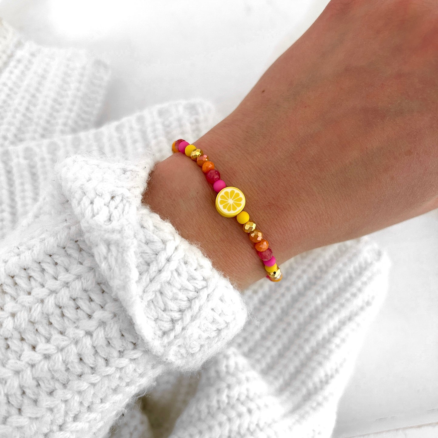 Perlenarmband Zitrone