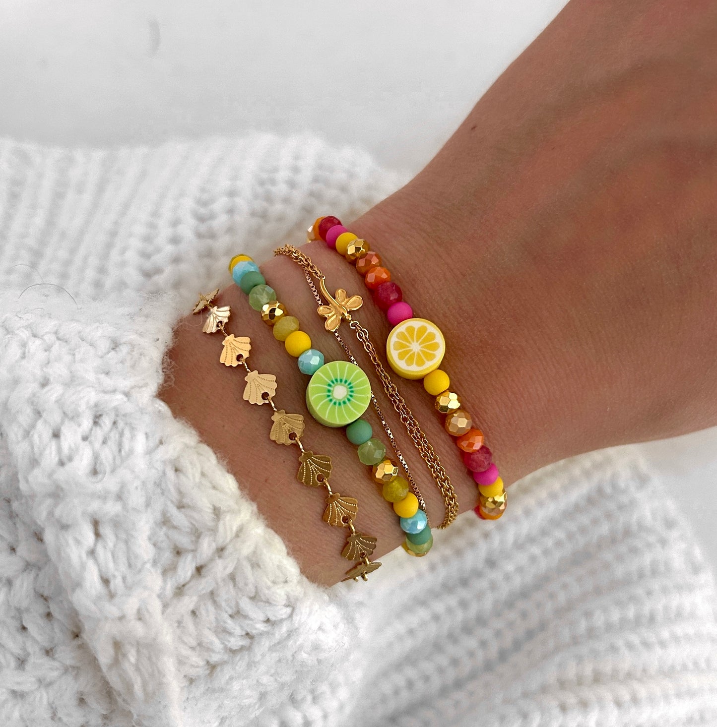 Perlenarmband Zitrone
