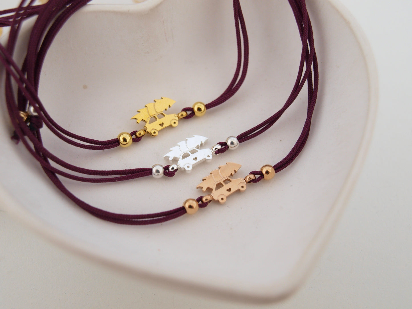 Armband Weihnachtsauto Gold