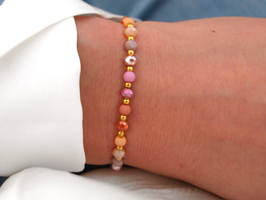 Perlenarmband rosa Farbverlauf