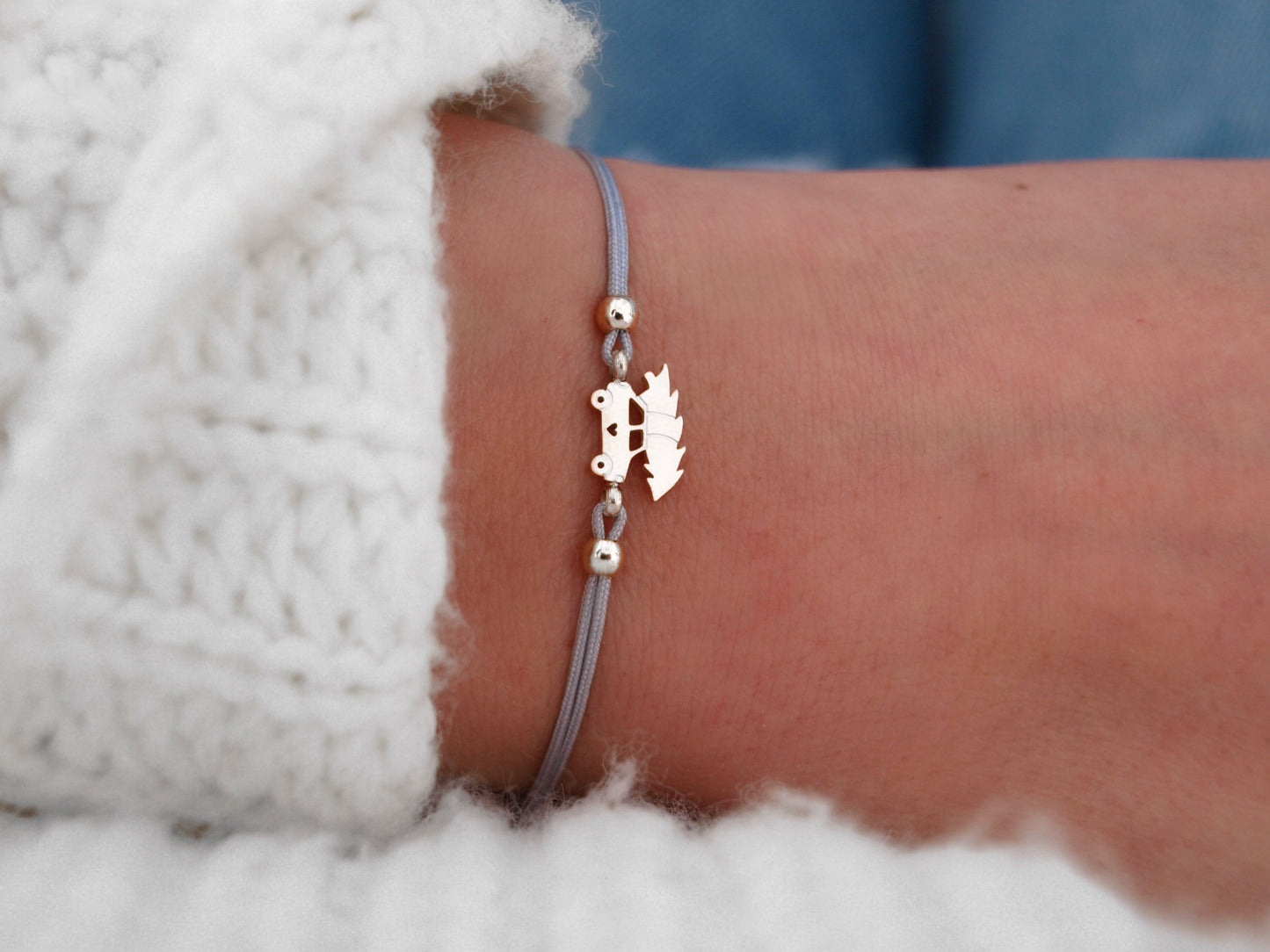 Armband Weihnachtsauto Silber