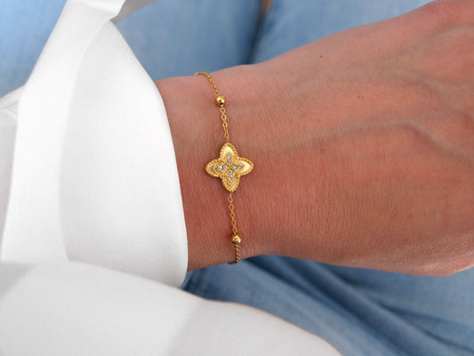 Armband Blume Zirkonia
