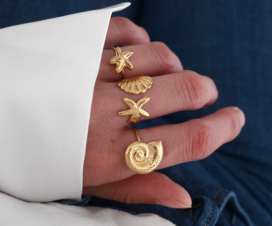 Ring Set Seestern gold