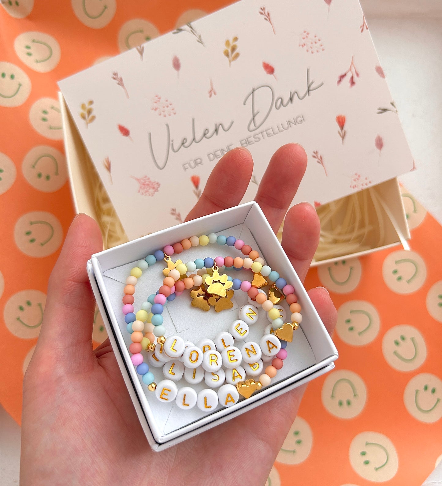 Regenbogenarmband Pfote