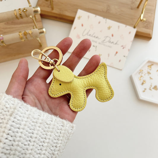 Schlüssel-/ Taschenanhänger Hund Gelb