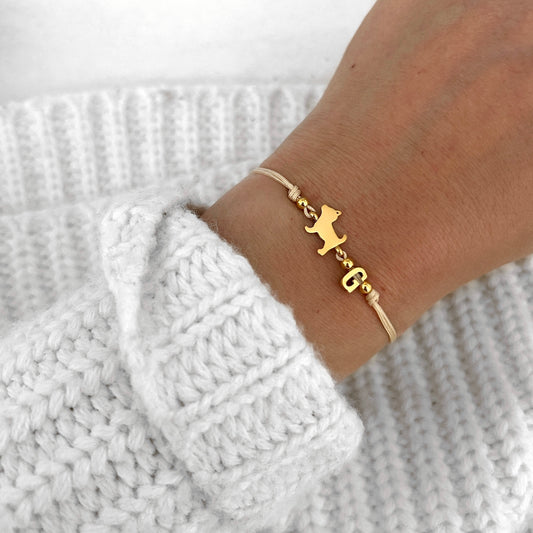 Armband Katze Gold
