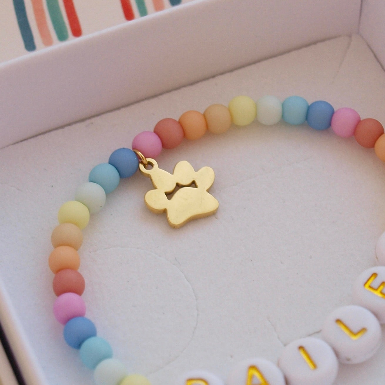 Regenbogenarmband Pfote