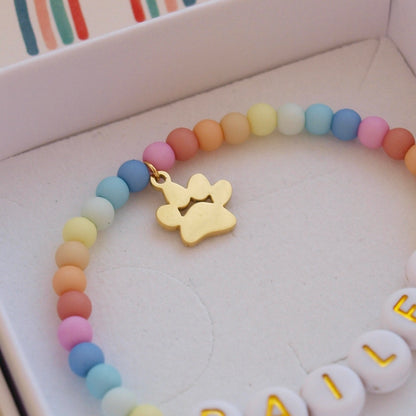 Regenbogenarmband Pfote
